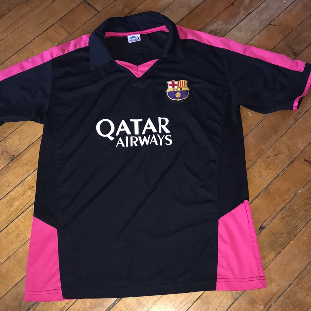 Kids Black and Pink FC Barcelona‎ Soccer Jersey